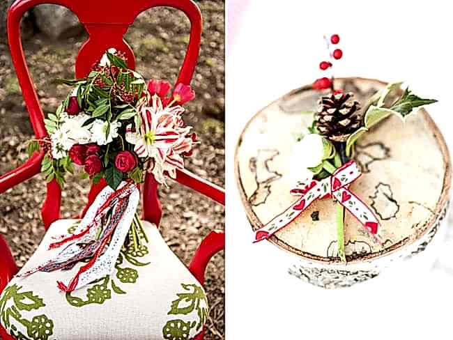 Mariage noël rouge et blanc