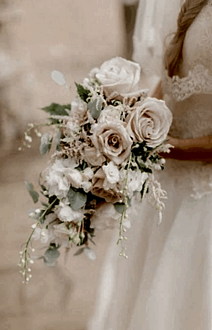 bouquet de mariée aux couleurs tendres