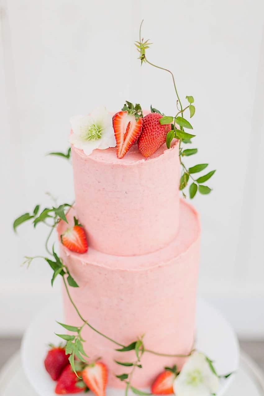 strawberry wedding cake