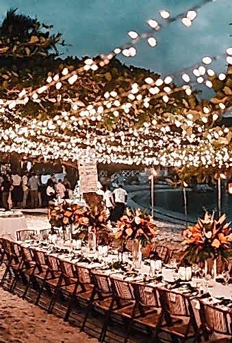 lumières extérieures mariage en été