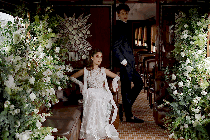 Un mariage luxe à bord de l'Orient Express, shooting éditorial organisé par Atout Coeur Wedding