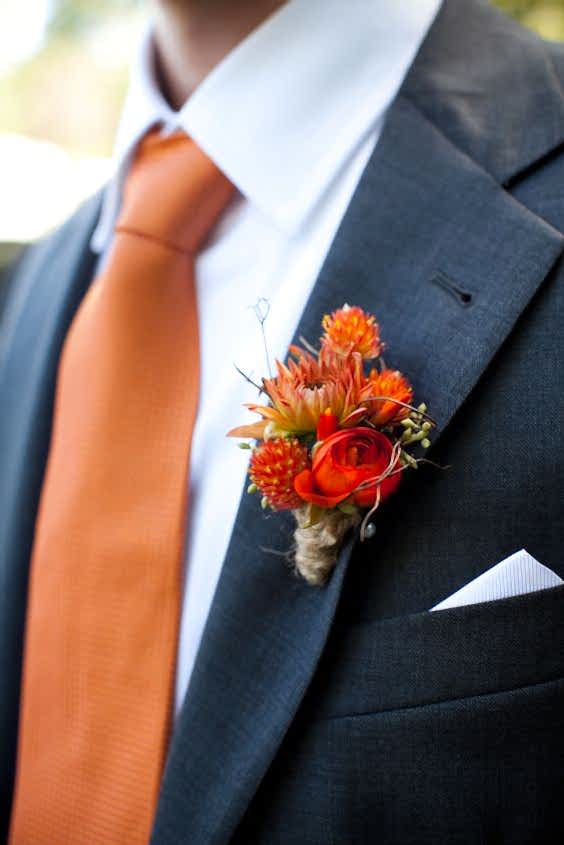 wedding dry flowers inspiration orange palette