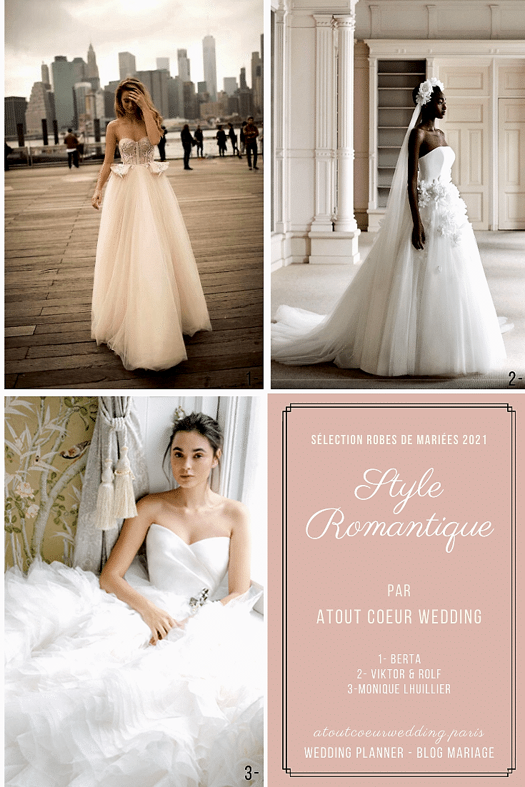 Romantic wedding dress selection