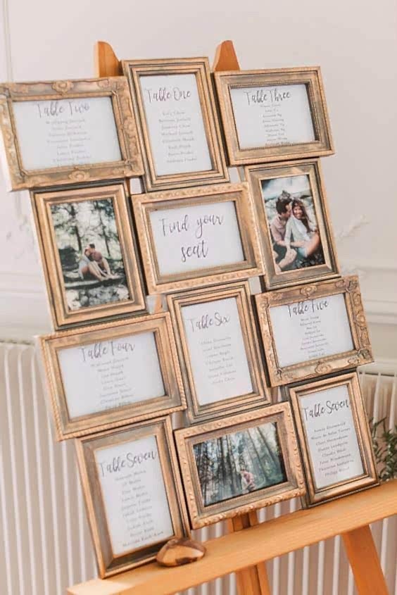 cadre dores mariage plan de table